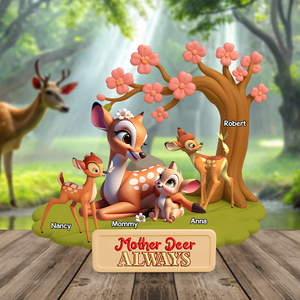 Mother Deer Plaque - Personalized Gifts For Mom 02ohpu040425-Homacus