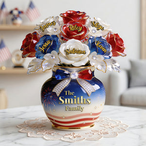 Family Flower 250th USA Anniversary Acrylic Plaque - Personalized Gifts For Family 02pgta040526-Homacus