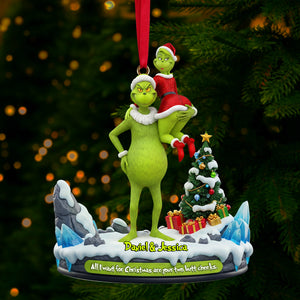 Hugging Green Monster Couple Ornament - Personalized Christmas Gift For Couples 01OHLU180925-Homacus