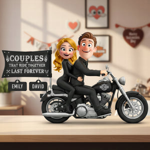 Biker Couple Acrylic Plaque - Personalized Gifts For Couples 05kiqn151225-Homacus