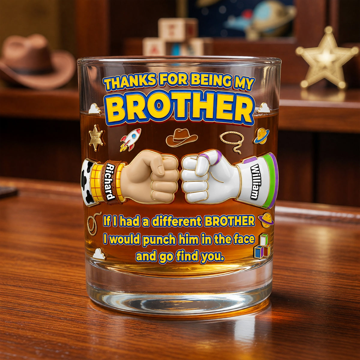 Proudly Your Brother Whiskey Glass - Personalized Gifts For Brothers 04NAQN040626
