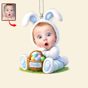 Easter Bunny Kid Car Ornament - Custom Photo Gifts For Kids 03huqn070326 - Ornament - GoDuckee