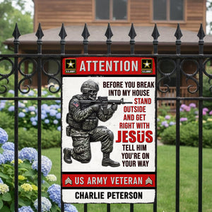 Veteran Home Warning Metal Sign – Personalized Gifts For Veteran 01kiqn231225-Homacus