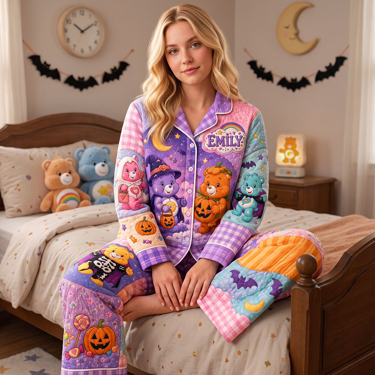Cute Spooky Pumpkin Pajama Set - Halloween Gifts Sleepwear 02hata030926-Homacus