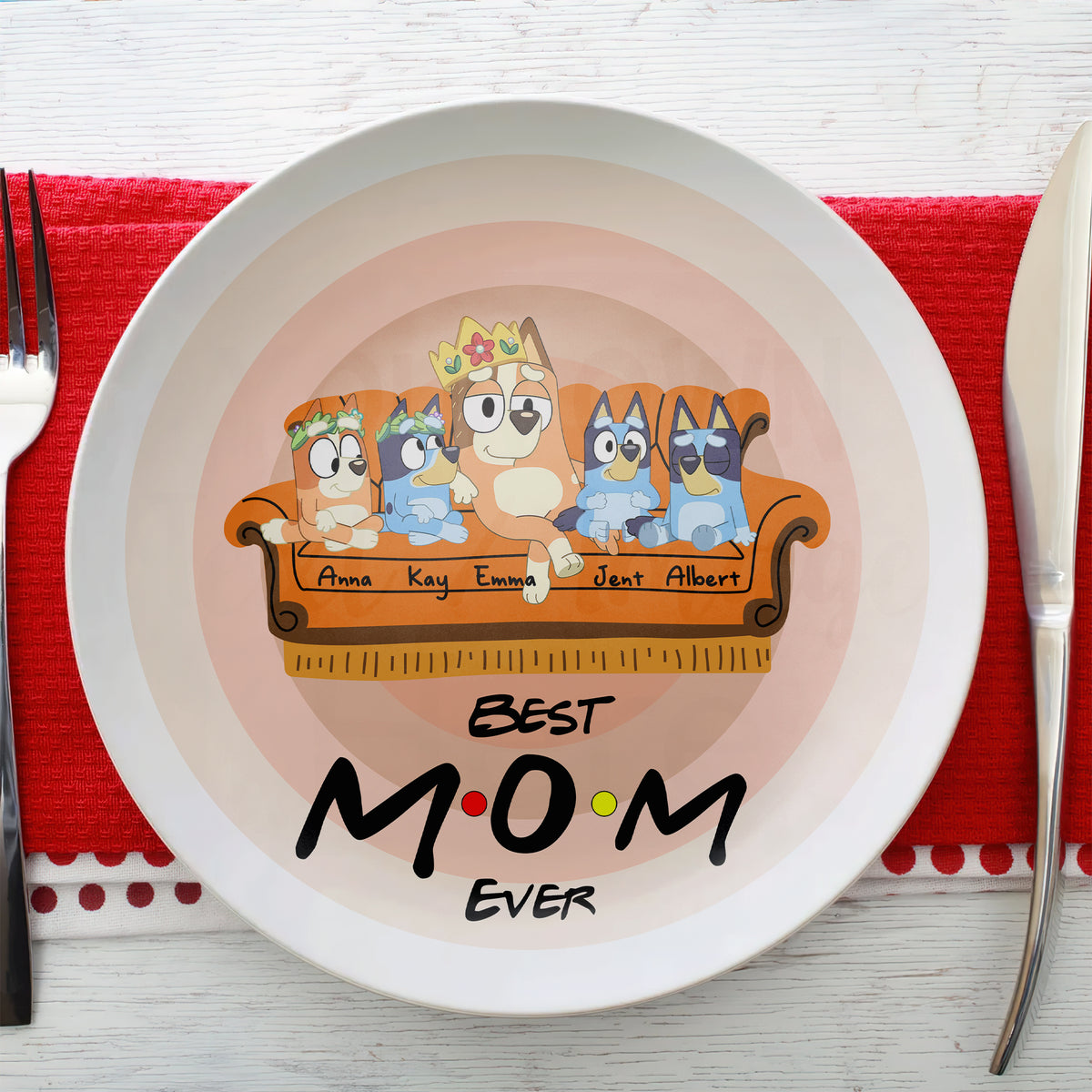 Personalized Gifts For Mom Ceramic Round Plate 04OHLU080325-Homacus