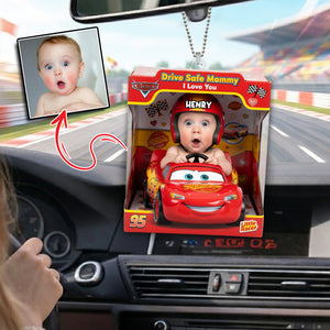 Drive Safe Mommy Car Car Ornament - Custom Photo Gifts For Mom Car Ornament 02NALU250326-Homacus
