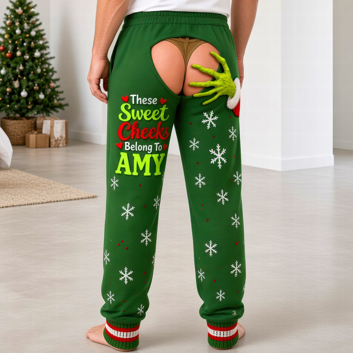 Funny Sweet Cheeks Christmas Sweatpants - Personalized Gifts For Him 05NAQN300926
