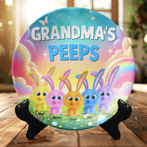 Personalized Gifts For Grandma Round Plate, Bunny Peeps 03TGMH140325-Homacus