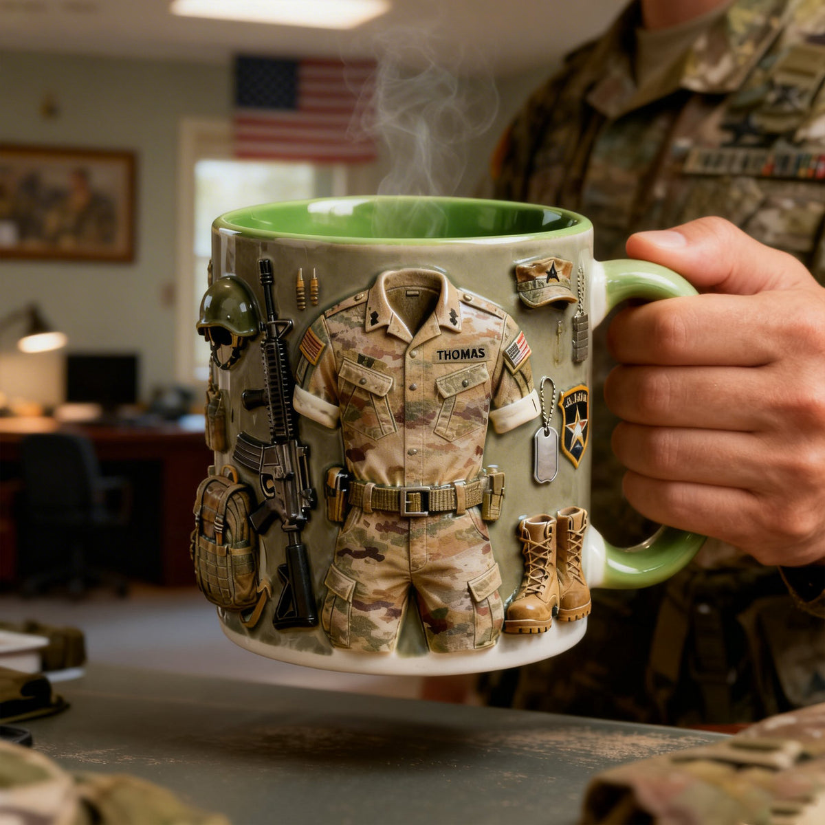 Honoring A True Hero Accent Mug - Personalized Gift For Veteran 04HYLU110226-Homacus