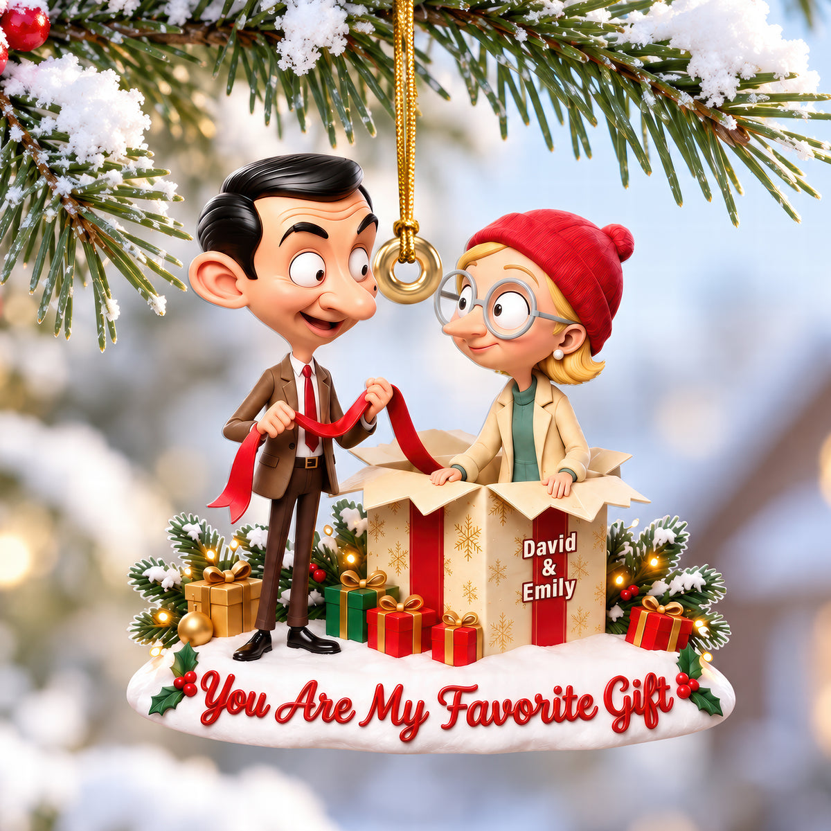 You’re My Favorite Gift Ornament- Personalized Christmas Gifts For Couples 02TTQN190926