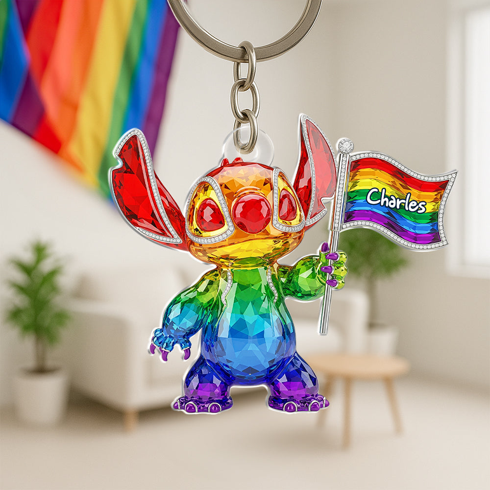 Rainbow LGBT Keychain - Personalized Gifts For LGBT 01OHLU260525-Homacus
