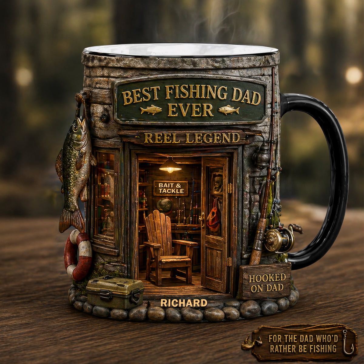 Dad Fishing Nest Magic Mug, Personalized Gifts For Fishing Dad 01qhqn290426-Homacus