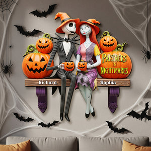 Spooky Couple Wood Sign - Personalized Halloween Gifts For Couple 01ohqn080825-Homacus