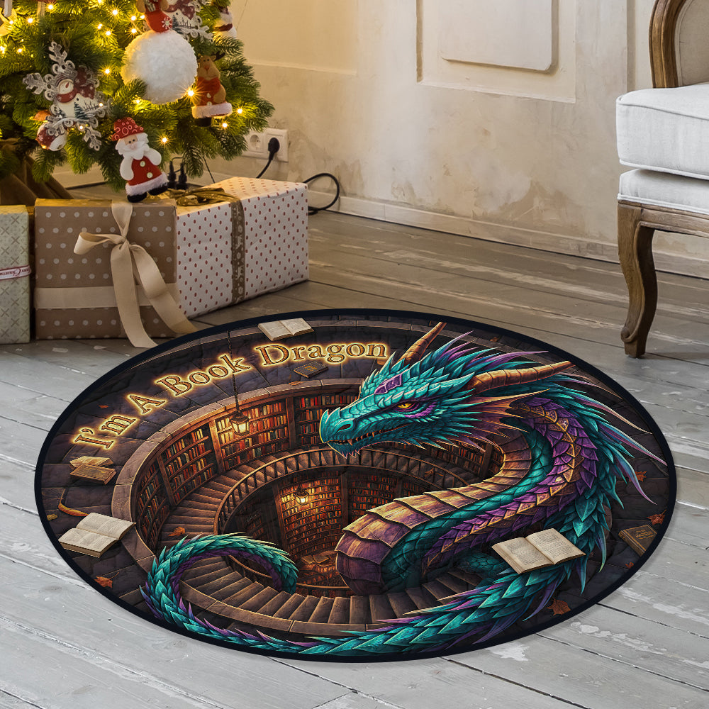 Personalized Gifts For Book Lovers Dragon Quilted Round Mat 02hutn071025-Homacus
