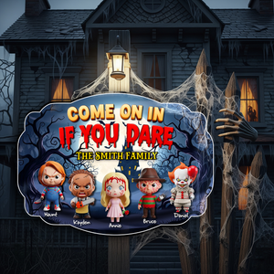 Haunted Family Wood Sign - Personalized Gifts For Family 01PGLU130825-Homacus