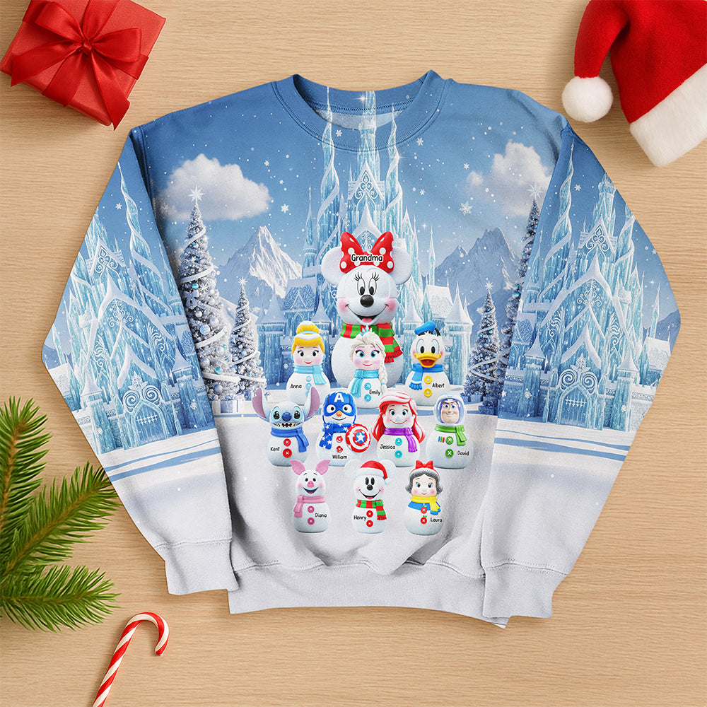 Cartoon Characters 3D Sweatshirt - Personalized Christmas Gifts For Grandma 03naqn210825-Homacus