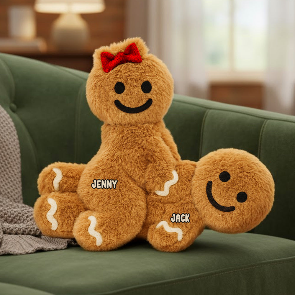 Funny Gingerbread Couple Pillow Personalized Gifts For Couple 04natn141125-Homacus
