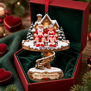 Lovely Old Couple Acrylic Ornament - Personalized Christmas Gifts For Couples 04ohlu131026-Homacus