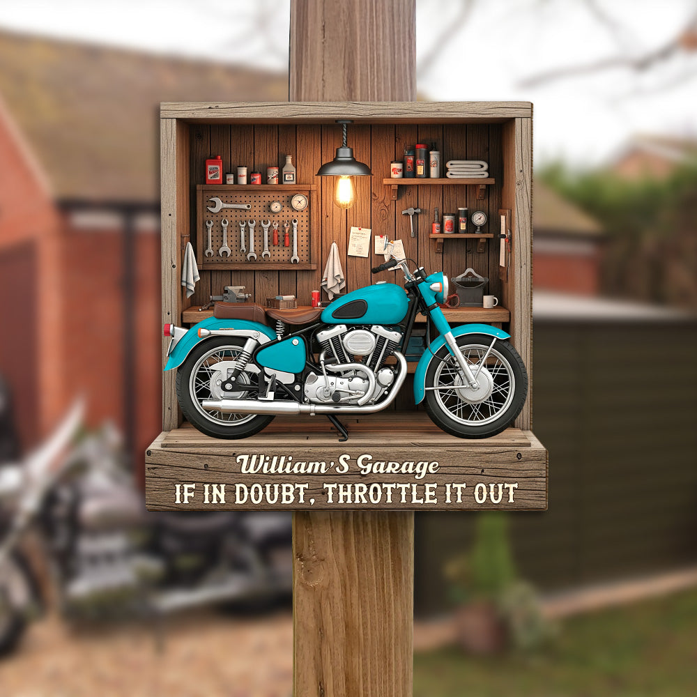 Motorcycle Garage Wood Sign - Personalized Gifts For Biker 04OHTN170625-Homacus