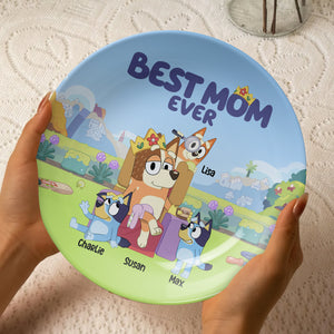 Personalized Gifts For Mom Ceramic Round Plate 03natn040425 Best Mom Ever-Homacus