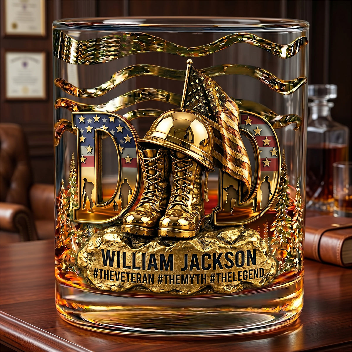 Proud Veteran Dad Drinking Glass - Personalized Gifts For Dads 03tgtn070526-Homacus
