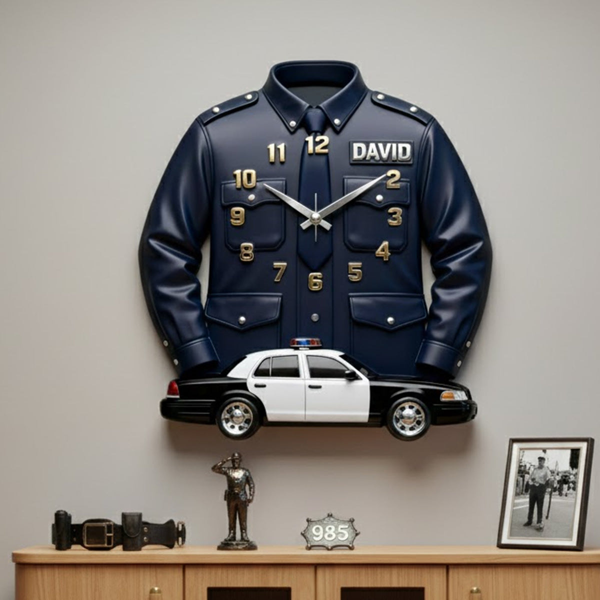 Personalized Gifts For Police Officers Acrylic Hanging Wall Clock 02totn060126-Homacus