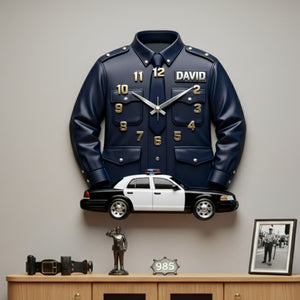 Personalized Gifts For Police Officers Acrylic Hanging Wall Clock 02totn060126-Homacus