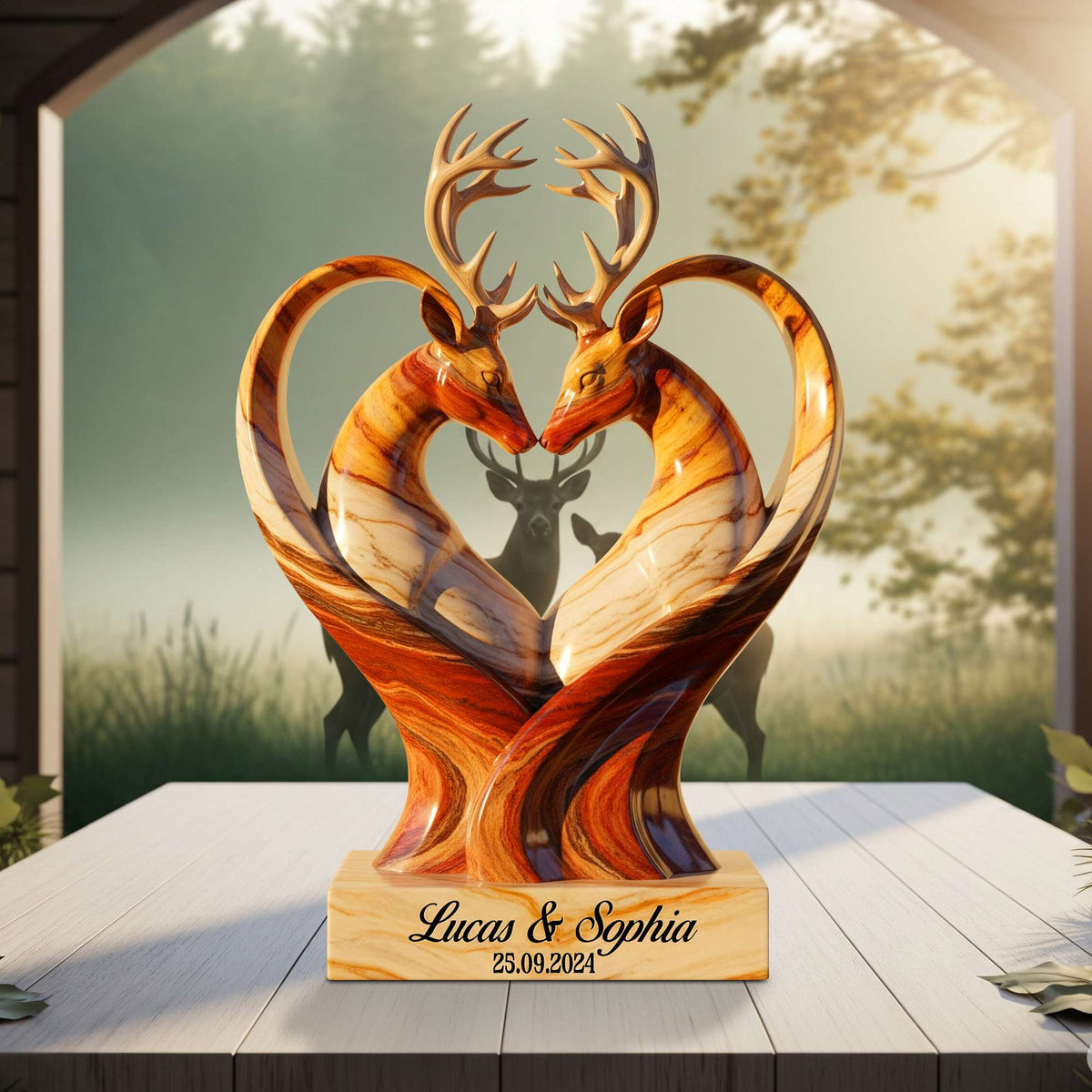 Deer Couple Acrylic Plaque - Personalized Anniversary Gifts For Couple 05OHNTN170625-Homacus