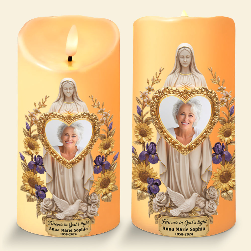 Memorial Remembrance LED Candle - Custom Photo Gifts For Heaven 02paqn080925-Homacus