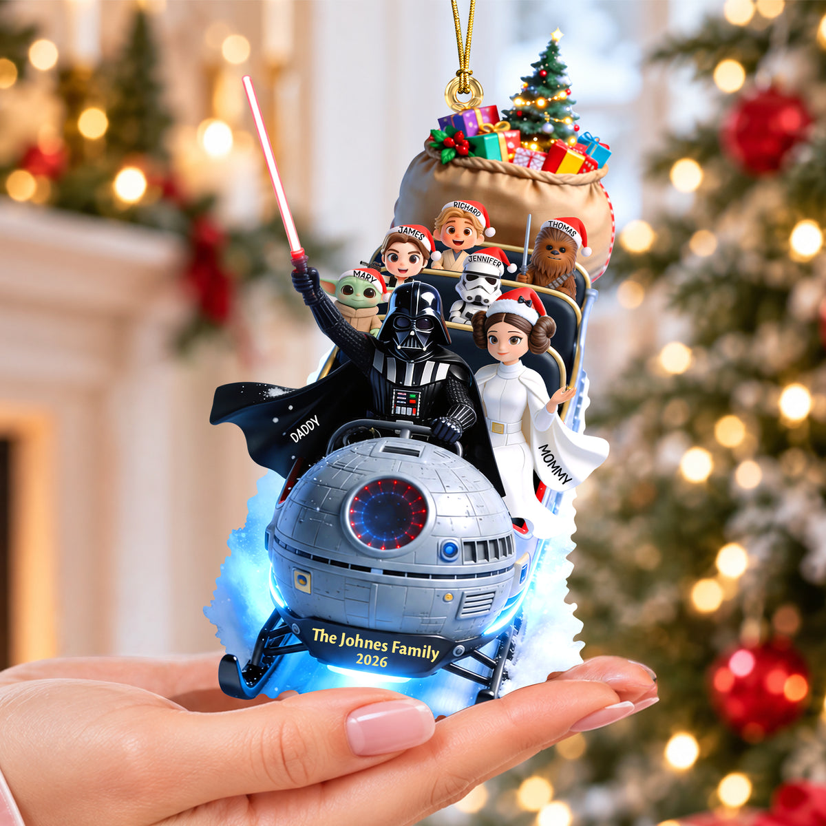 Scifi Snow Ride Christmas Ornament, Personalized Gifts For Family 04qhqn120926-Homacus
