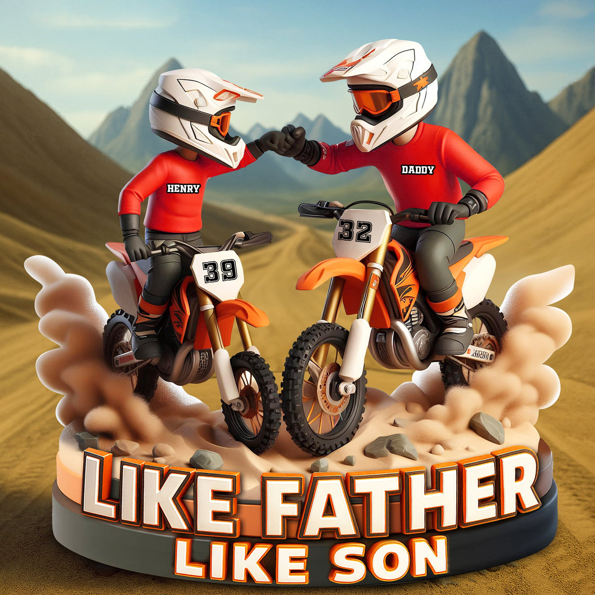 Dirt Bike Dad Plaque - Personalized Gifts For Dad 02ohlu150525-Homacus