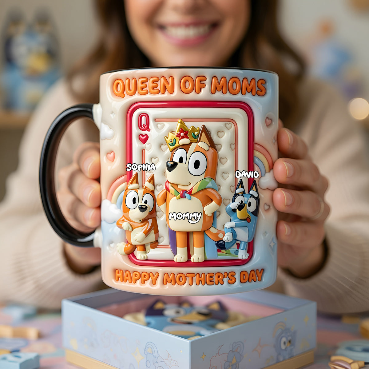 Queen Of Moms Magic Coffee Mug - Personalized Gifts For Moms 02NALU140426-Homacus