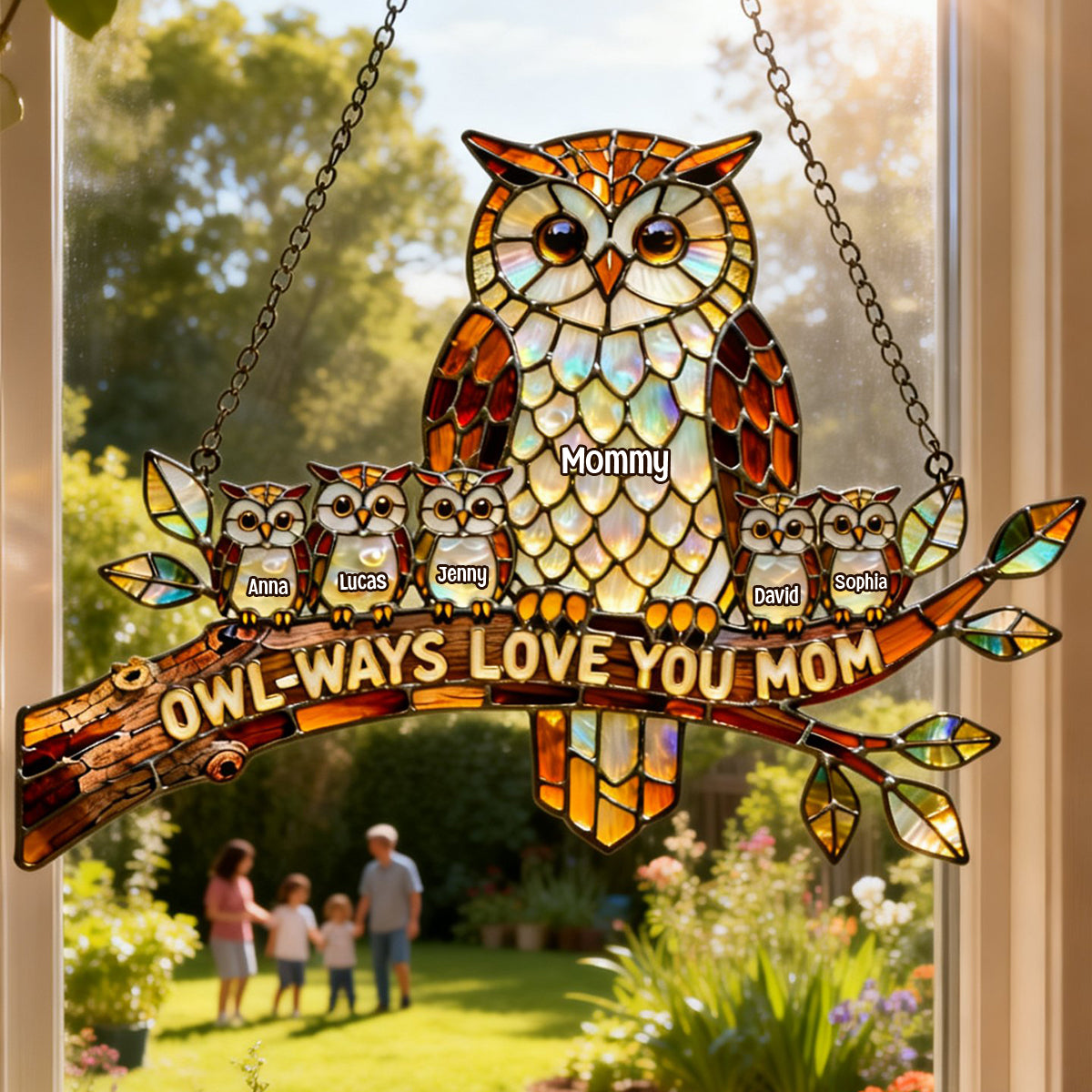 Owl-ways Love You Mom Suncatcher Ornament - Personalized Gifts For Mother's Day 03hytn110226-Homacus