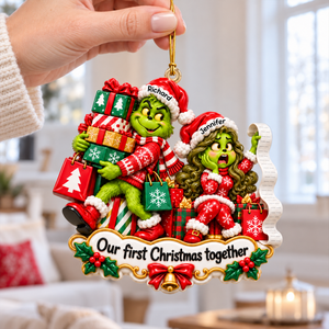 Bustling Couple Ornament - Personalized Gifts For Couple First Christmas Ornament 08TOQN161026-Homacus