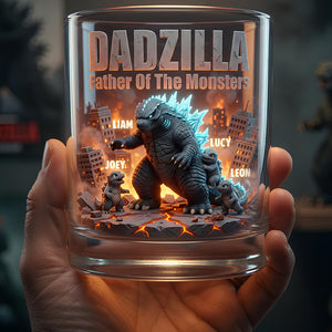 Our Roarsome Dad Round Glass - Personalized Gifts For Dad 02NADT290426-Homacus