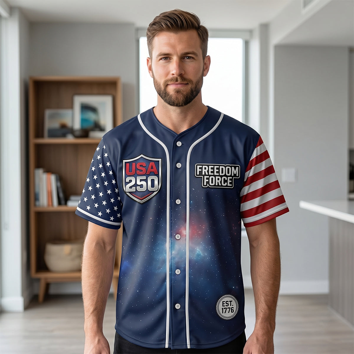 Celebrated America 250th Anniversary Jersey Shirt - Personalized Gifts For Patriots 01tytn120626