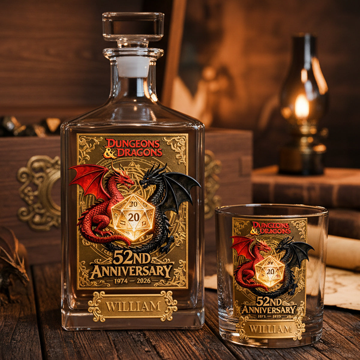 52th Anniversary Magic Game Personalized Gifts For Game Lovers Decanter Set 02kita280226-Homacus