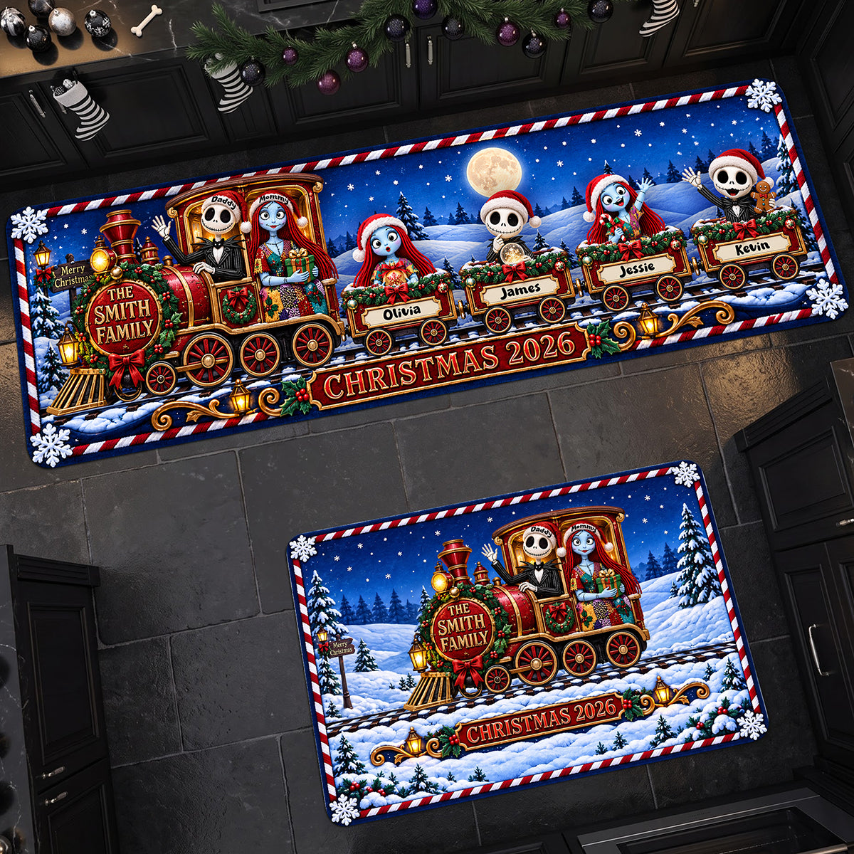 The Spooky Express Family Runner Rug - Personalized Gifts For Family 03TYTA220926-Homacus