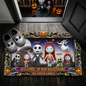 Welcome Creepy Family Doormat - Personalized Halloween Gifts For Family 04HULU030925-Homacus