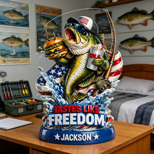 American Freedom Fishing Acrylic Plaque - Personalized Gifts For Fishing Lovers 02tytn130326-Homacus