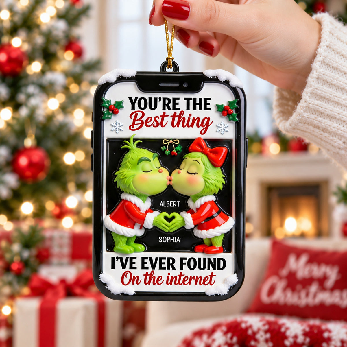 Adorable Couple Christmas Ornament - Personalized Gifts For Couple 04toqn150926-Homacus