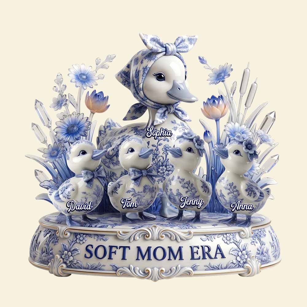 Toile De Jouy Duck Mom Acrylic Plaque - Personalized Gifts For Mother's Day Plaque 04PADT270426-Homacus