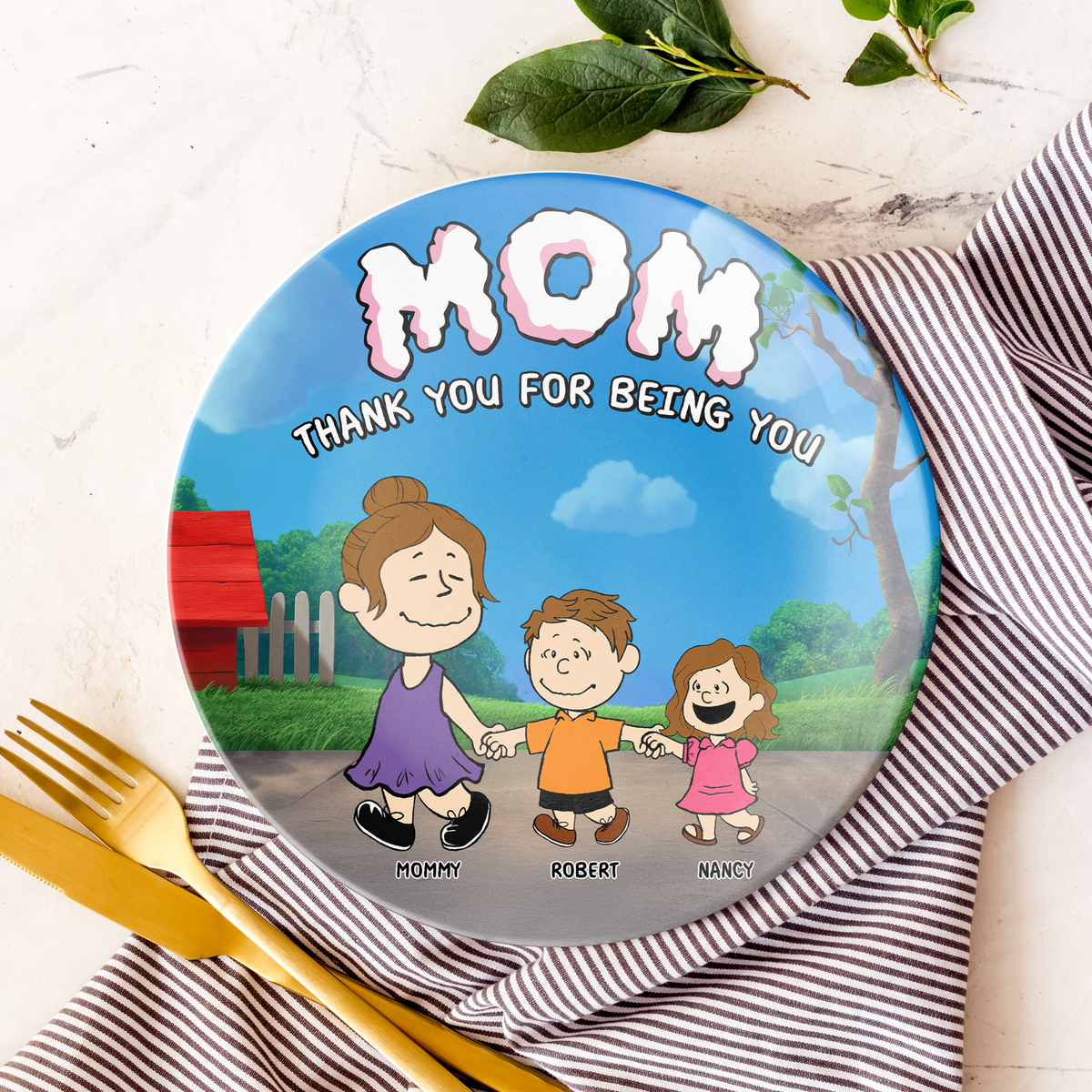 Personalized Gifts For Mom Ceramic Round Plate 08napu030425-Homacus