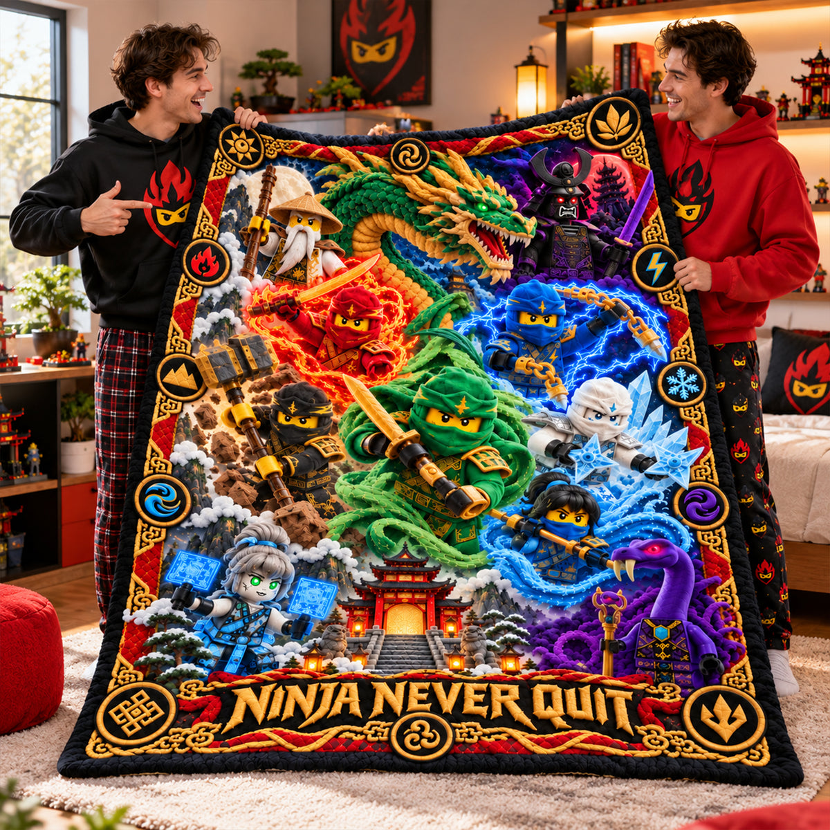 Elemental Warrior Christmas Blanket - Personalized Gifts For Action Figure Lovers 03TTLU071026-Homacus