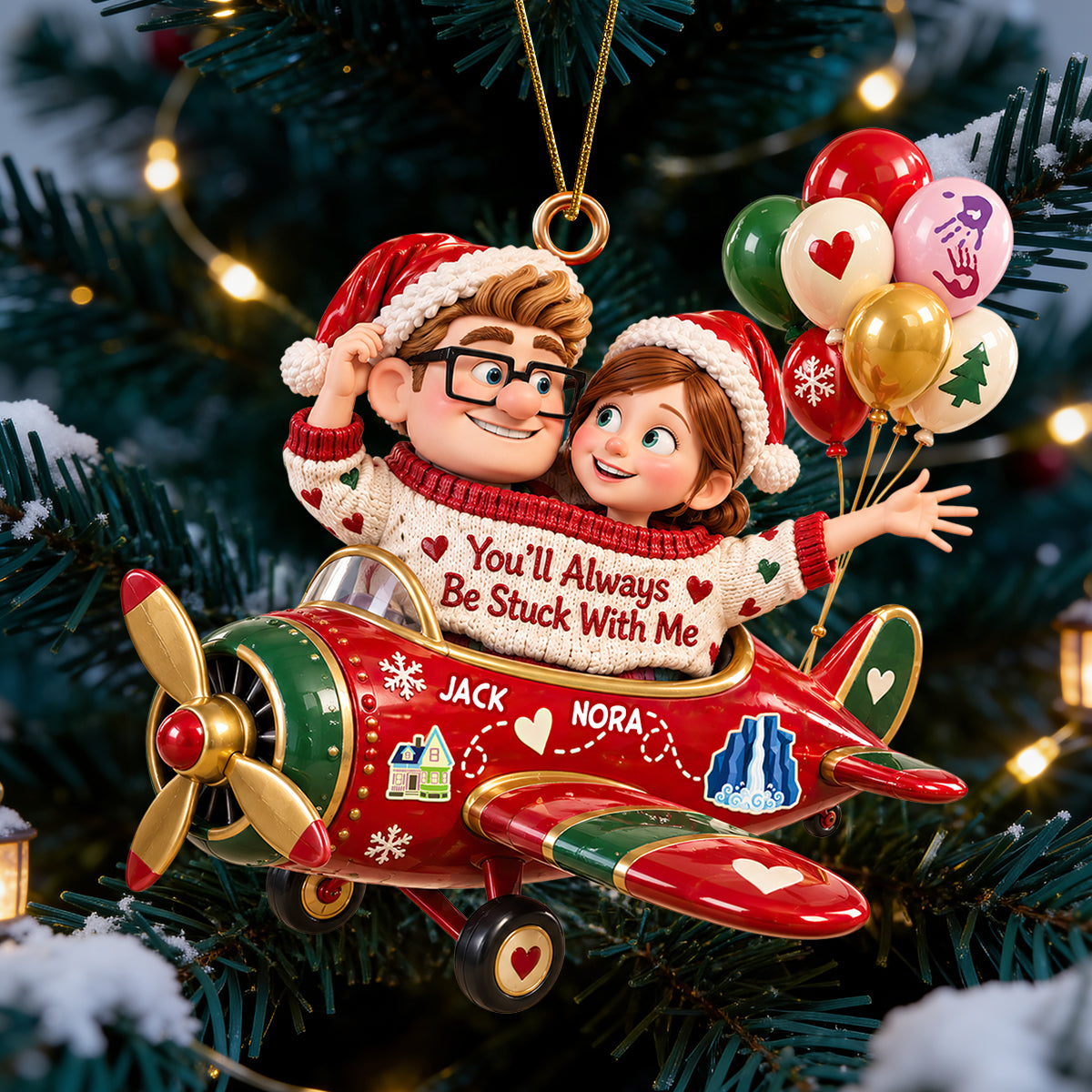 Sticked Together Acrylic Ornament, Personalized Gifts For Couple 07qhdt091026-Homacus