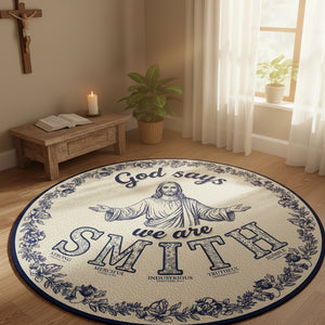 Custom Alphabet Letters Gifts For Christian Family Quilted Round Mat 02hytn141025-Homacus