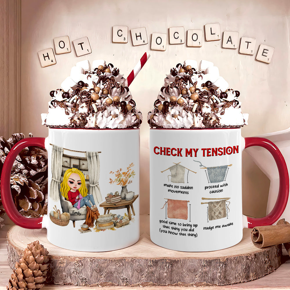 Personalized Gifts For Knitting Lover Accent Mug Women Sitting Knitting Check Tension 04XQMH020824HH-Homacus