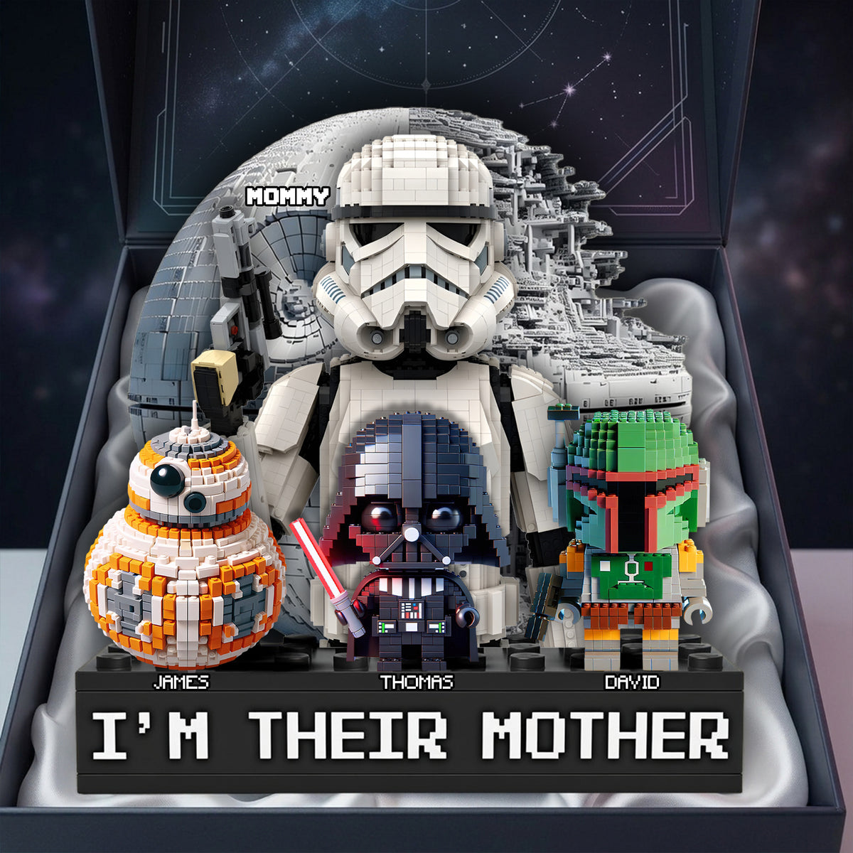 Space Theme Mom And Kids Acrylic Plaque - Personalized Gifts For Mother's Day Plaque 03OHLU080426-Homacus