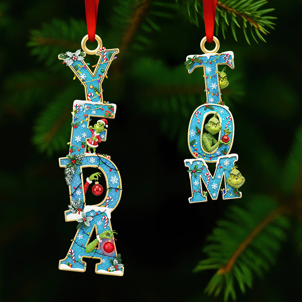 Funny Alphabet Tree Ornament Personalized Christmas Gifts 03HUDT011125-Homacus