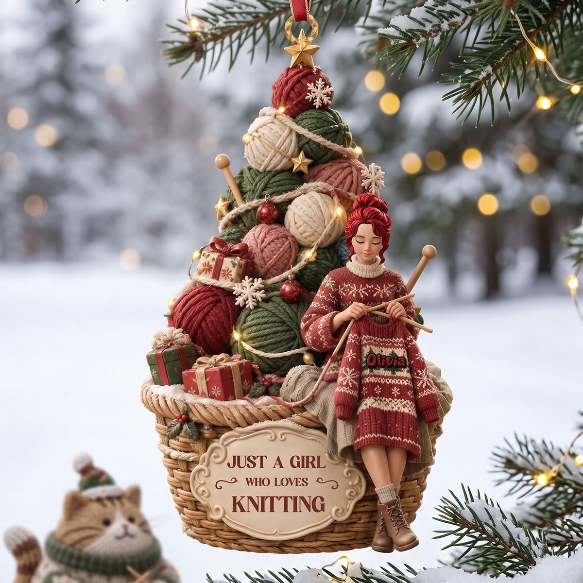 Balls Of Yarn Christmas Ornament - Personalized Gifts For Knitting Lovers 02TTTA190926